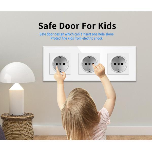 European Standard Electrical Wall Socket 16A 3500W Round Wall Socket Box Mounting