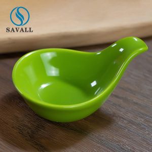 A Grade Porcelain Cute Yellow Tableware Handmade Sauce Serving Spoon Customized