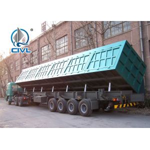 3 Axle 40T Container Flat Side Rollover Semi Dump Trailers / Side Dump Trailer