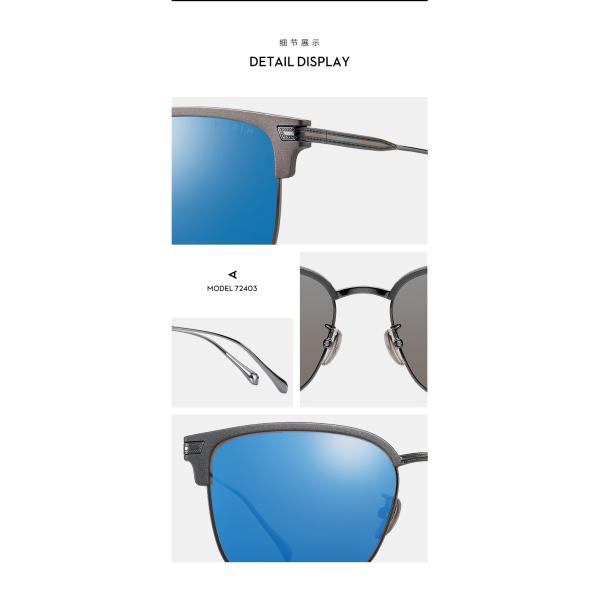 Half Frame Parim Polarized Sunglasses Unisex Metal PEI Mixture Optional Size