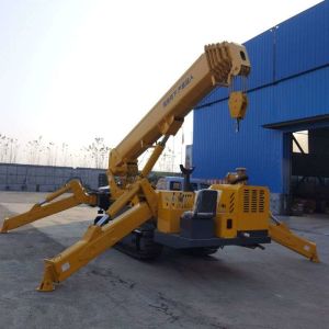 12ton Spider Crawler Crane With Fly Jib Folding Spider Crawler Crane For Glass