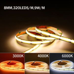 IP20 DC12V24V 8mm10mm Width 480Leds 3000K4000K6500K Flexible COB Led Strip Light