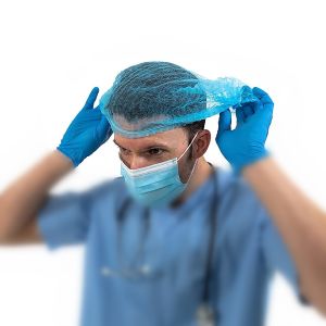 S&J single elastic clip cap disposable non woven strip clip hair shower cap