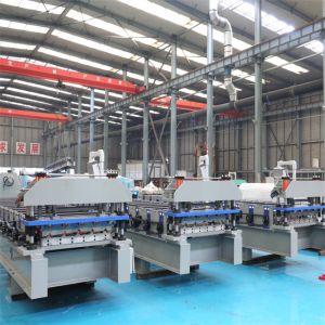 Hydraulic shear high speed 15-20m/min roof panel roll forming machine for