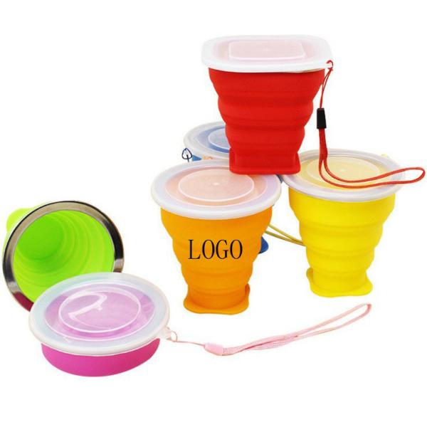Colorful Silicone Folding Cup Outdoor Portable Cup Logo Customized