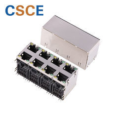 Quality LED Shielded RJ45 8 Pin Connector 8 Ports RJ45 Modular Jack  RoHS Approved for sale