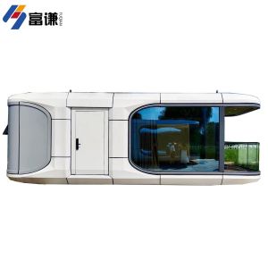 Aluminum Hollow Tempered Glass Doors and Windows Prefab House for Camping 2023