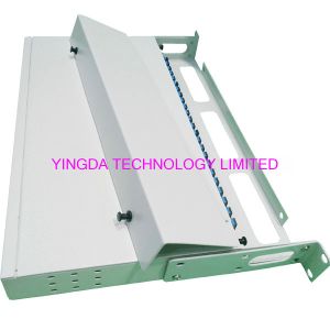 1U 24 Port 19" SC SM 24 Cores Fiber Patch Panel SC Pigtail And SC Adapters