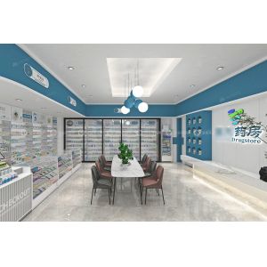 03-GJZYS007 Multi-functional led lighted pharmacy shelf display pharmacy for