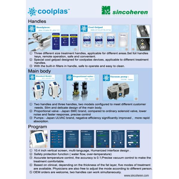 Three Treatment Slimming Machine Fat Freezing Machine 0-0.07MPa