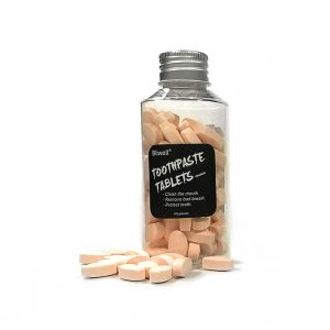 Refillable Mint Natural Chewable Toothpaste Tablet 60 Counts For Camping