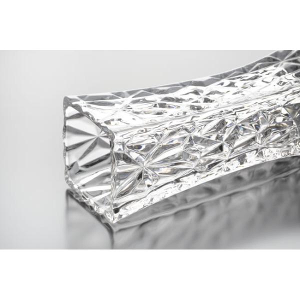24cm Height Tall Square Glass Vases 22.5oz Machine Pressed Clear Crystal Vases