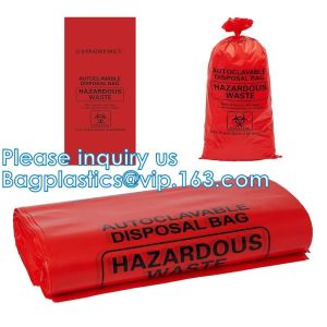 Polypropylene Biohazard Disposal Bags, Warning Label, Sterilization Printed,