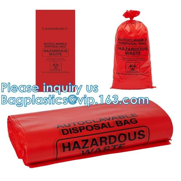 Polypropylene Biohazard Disposal Bags, Warning Label, Sterilization Printed,