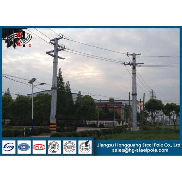 Quality Flange Connected Single Circuit Steel Power Pole Power Distribution Poles for sale