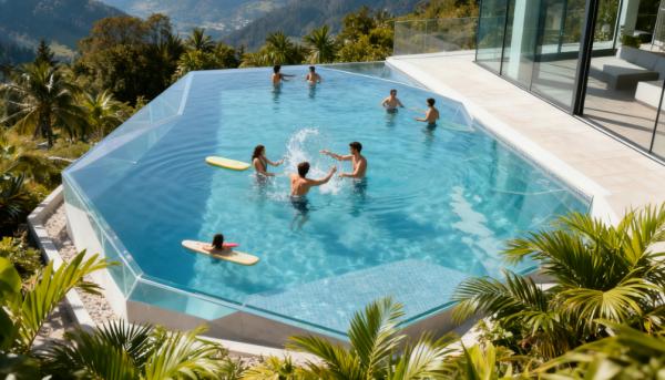 Custom Size High Quality Outdoor Infinity Pool Acrylic Wall Plastic Sheets for