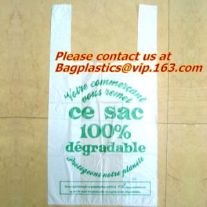 Biodegradbale compostable corn starch Garbage Bag, T-Shirt Bag On Roll, Pe