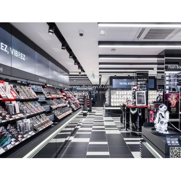 High level customzied cosmetics display design showcase custom design retail