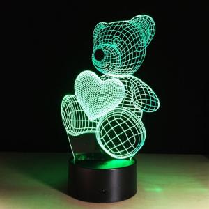 Teddy Bear 3D Night Light 7 Colors Change with Remote Control Good Night light