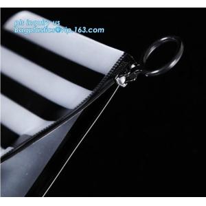 durable clear PVC Slider zipper stand up bag, slider bag for packaging clothing
