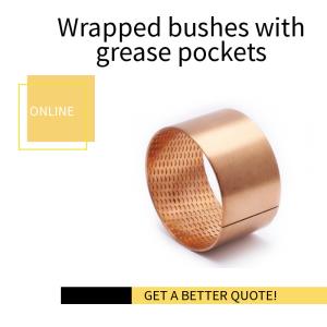Metric Wrapped Bronze Sleeve Bushings With Grease Pockets, CuSn8,