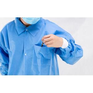 Customised Disposable Medical Lab Coat Long Sleeve Elastic Cuff Unisex
