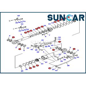 China 707-99-96140 Boom Cylinder Repair Seal Kit Fits Komatsu Backhoe PC2000-8 Rod 200MM Bore 300MM CYL on sale