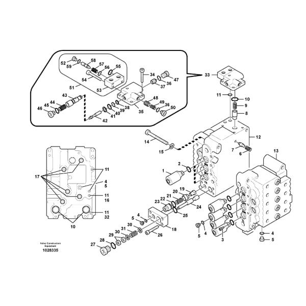 VOE14550306 UX22 Volvo EC120B EC135B EC140 EC140B EC140D Hydraulic Control Valve Distribution Valve