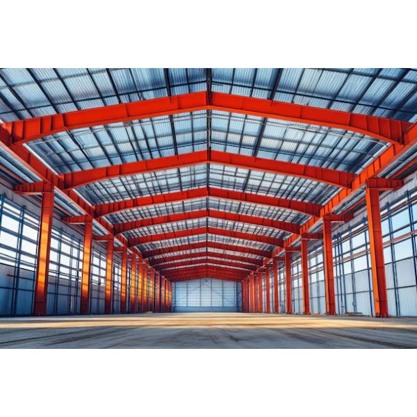 Light Steel Structure Warehouse Construction , Prefabricated Warehouse Building Steel Structure