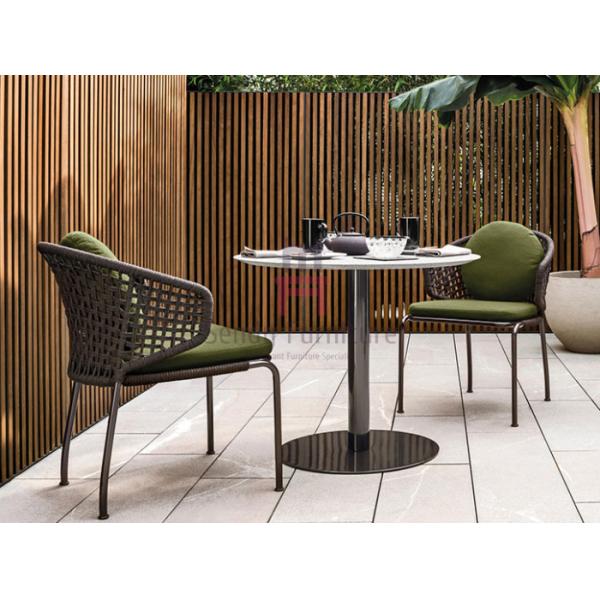 Wrap Around Backrest 0.38cbm PE Rattan Garden Chair Waterproof