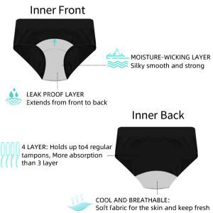 High Absorbency Menstrual Period Panties Sanitary Leakproof Reusable Panties