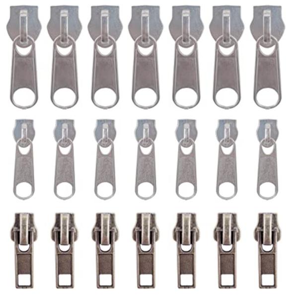 DIY Craft Silver Metal Zipper Sliders Replacement Antioxidant Rust Resistance