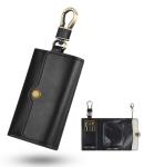Black RFID Blocking Case Prevent Signal Relaying Two Fold 4 Hooks Keyring