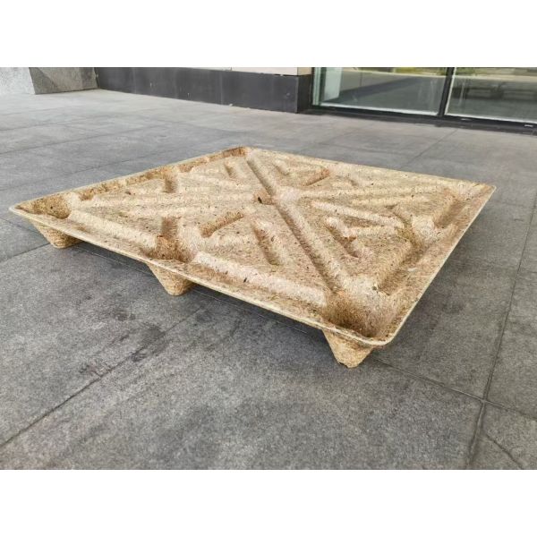 Durable compressed wood pallets with expansion rate below 5 percent suitable for long distance transportation and internal