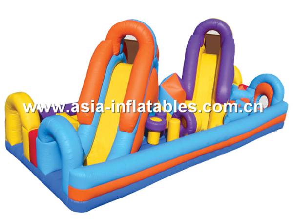 Quality Inflatable Obstacle Challenges Course With Double Slides for sale