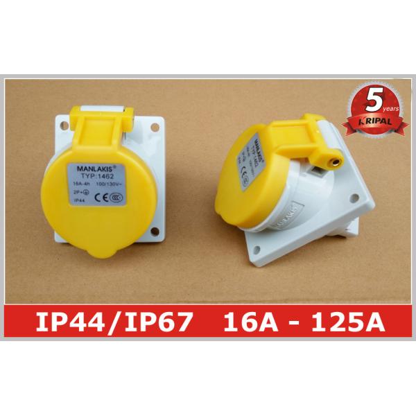 Angled Panel Mounted Industrial Power Socket switch 110V 16A IP44 3 Pin For