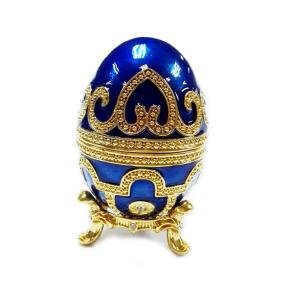 Wholesale Enameled Easter Egg Jewelry Box Sparkling Rhinestones Trinket Holder Box Jewelry box Faberge egg easter egg trinket box from china suppliers