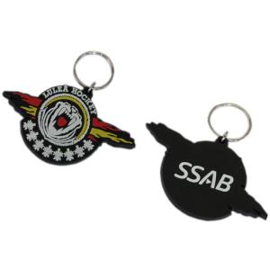 Zip Puller Rubber PVC Keychain PMS Double Sided 40mm Height