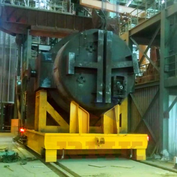 Battery Rail Operated Ladle Transfer Cart For Scrap Cast Iron Transport Stepless