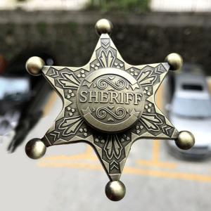 Hexagonal Neptune Sheriff's Badge Fidget Spinner for ADHD ADD Relief and Anti
