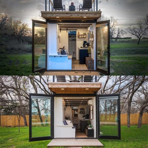 40Ft Luxury Tiny Wooden Prefab House Contain Living Two Storey Container