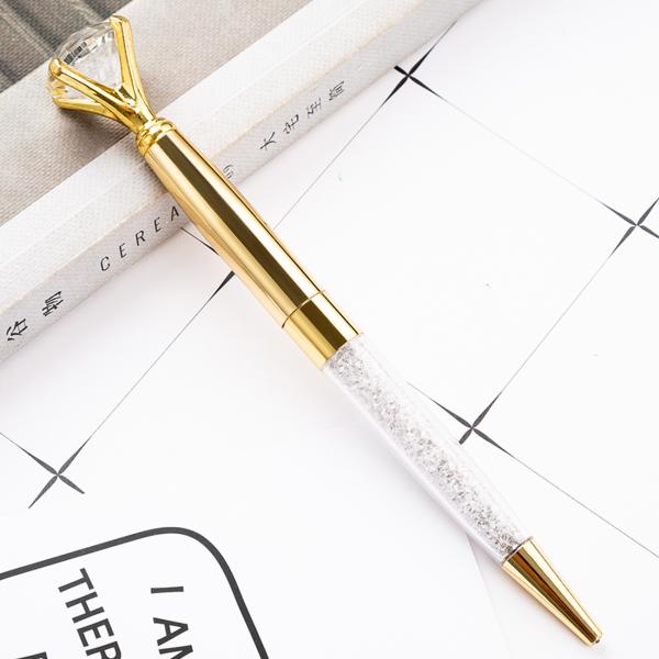 2.5g Ink Color Red Big Top Diamond Pen Multi Color Diamond Crystal Ballpoint Ball Pen For Wedding Gift