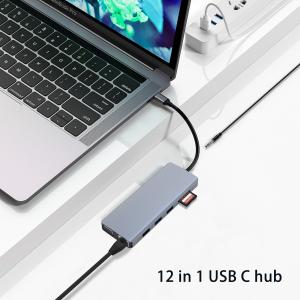 Grey Connector Color USB 3.0 Inthernet RJ45 HDMI 4K 12 In 1 Usb C Hub