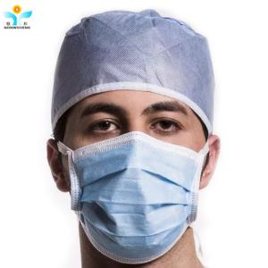 Surgical Disposable Hair Net Cap Spunlace Polypropylene Fabric Tie On