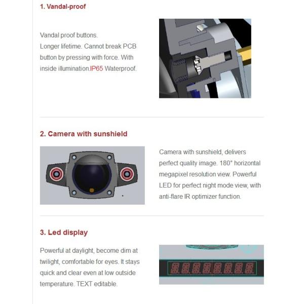 IR Night Vision 1280x960 Apartment Video Intercom