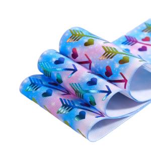 Customized Printing 75mm Wide Grosgrain Ribbon 100% Polyester Material