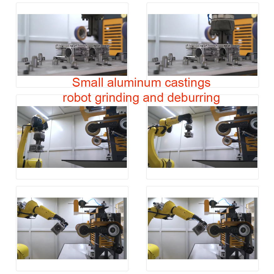 Robotic grinding machine processing metal casting parts