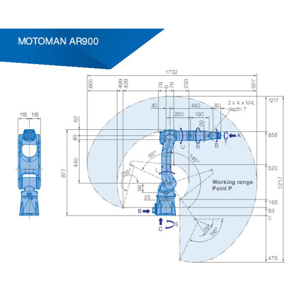 AR900 Used Yaskawa Robot For Arc Welders 7kg Payload 927mm Arm Welding Robot