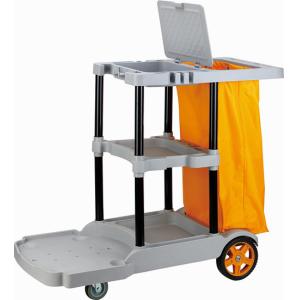Wholesale Commercial Grey Plastic 3 Shelf Custodial Cleaning Carts from china suppliers