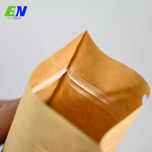Plain Stand Up Resealable Without Print White Brwon Kraft Paper Bags